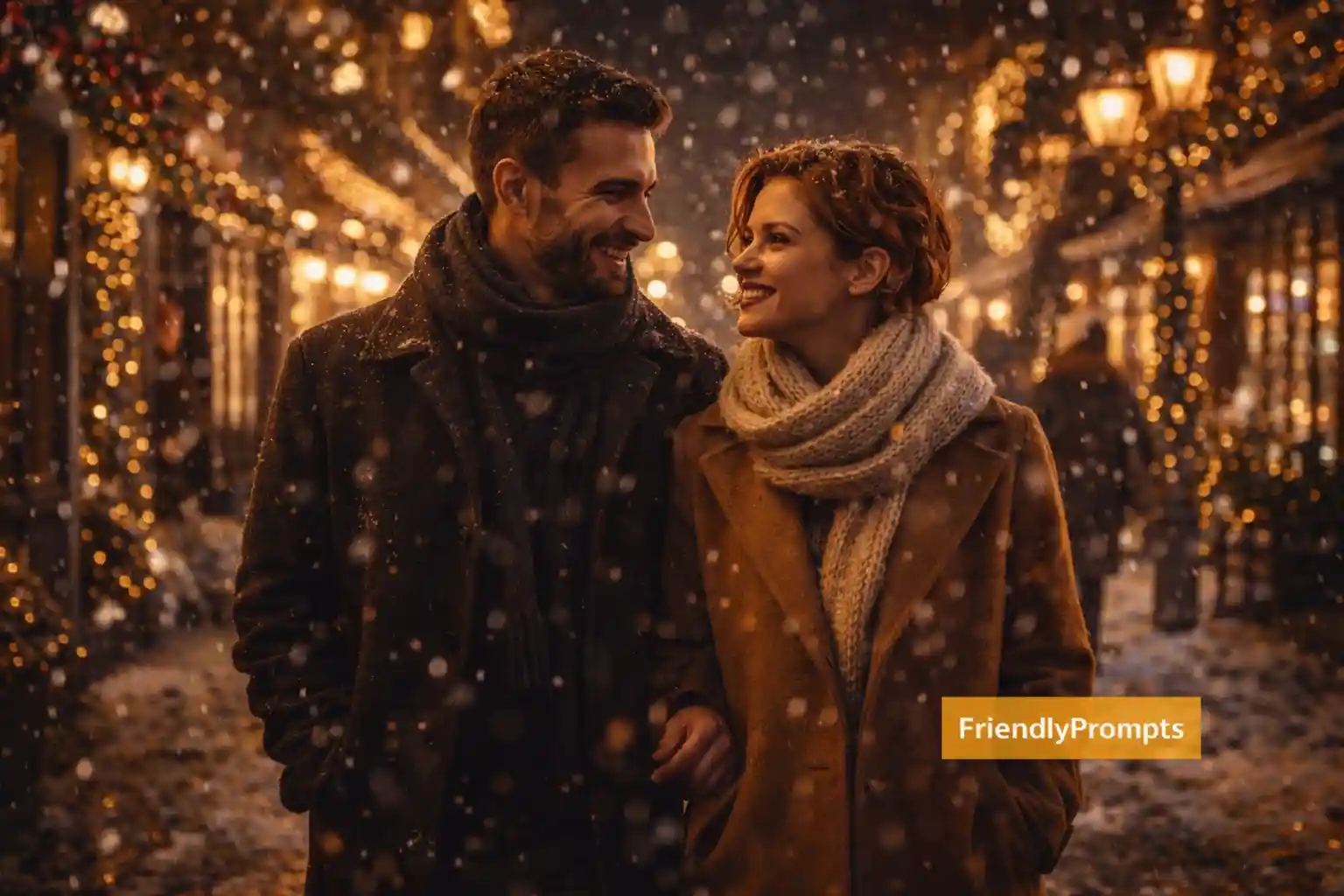 Christmas Couple Night Street Photo Prompt Christmas Couple Night Street Photo Prompt