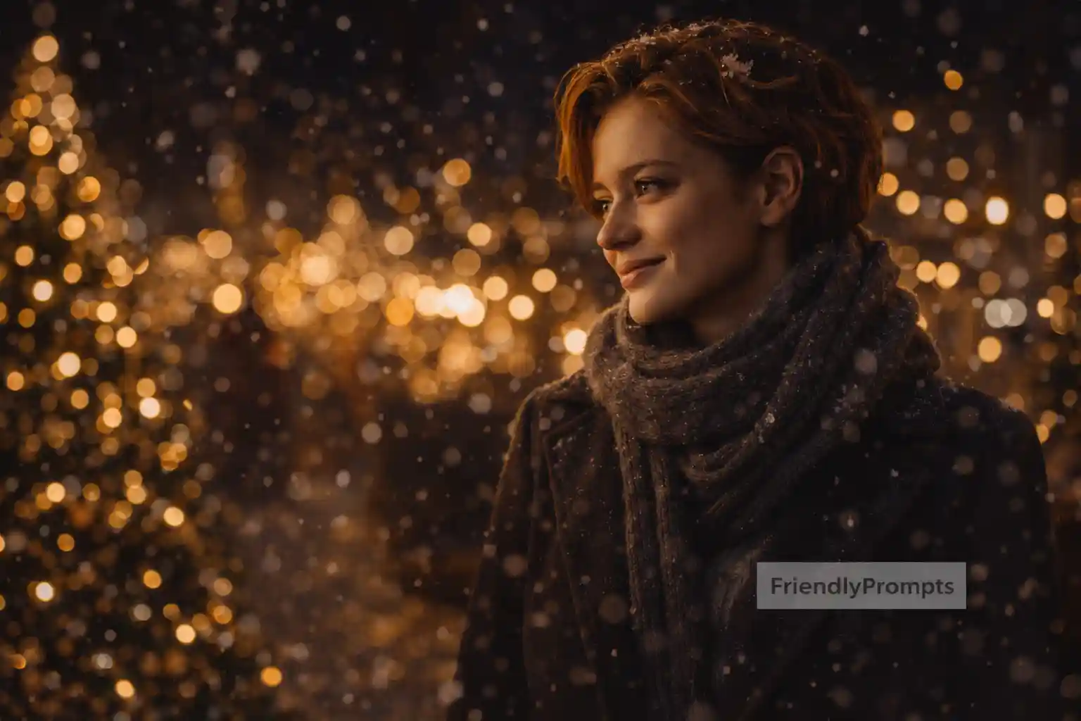 Trending 10 Gemini Christmas Photo Prompts That Create Stunning 2025 Images 7 Google Gemini Cinematic Christmas Night Portrait Photo Prompt