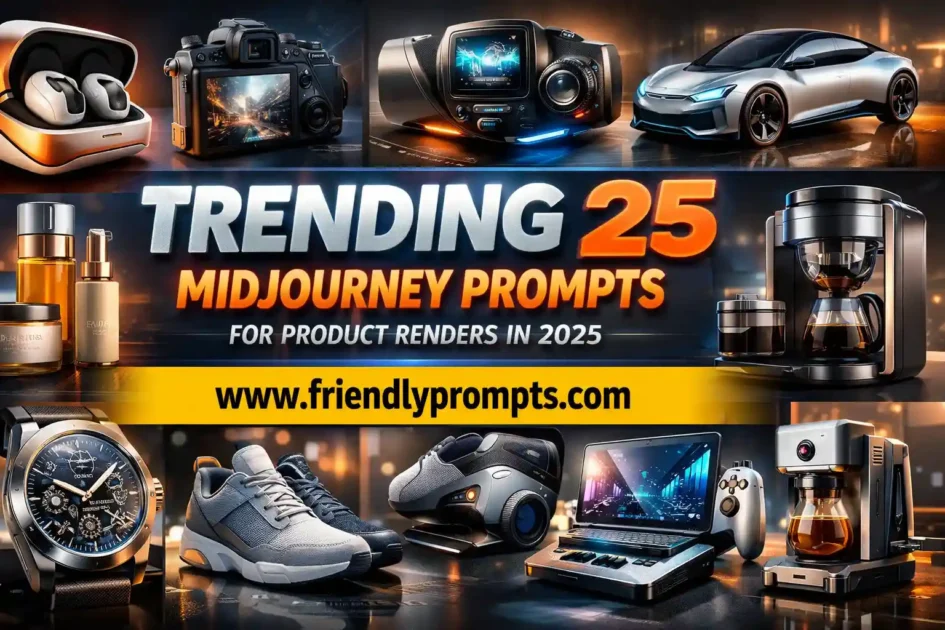 Trending 25 Midjourney Prompts for Product Renders in 2025 2 Midjourney Prompts for Product Renders