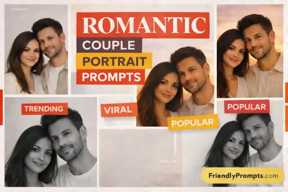 30 Viral Romantic Couple Portrait Prompts for Gemini AI (Realistic & Trending) 2 Romantic Couple Portrait Prompts